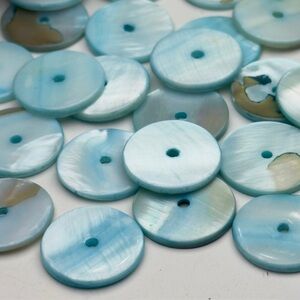 NEW! Circle Coin Mother of Pearl Seashell Abalone Shell Beads / Charms Sea Blue